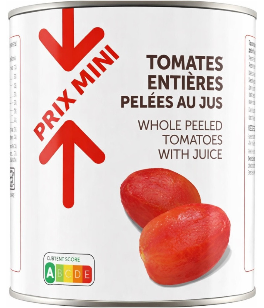 TOMATES ENTIERES PELEES PRIX MINI 476G