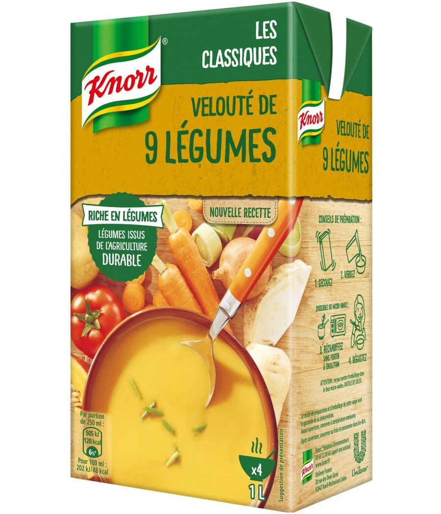 SOUPE VELOUTE DE 9 LEGUMES KNORR 1L