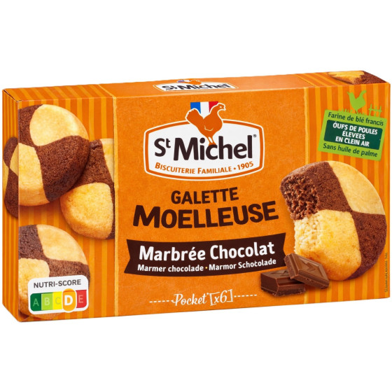 GALETTE MOELLEUSE MARBREE CHOCOLAT ST MICHEL 180G