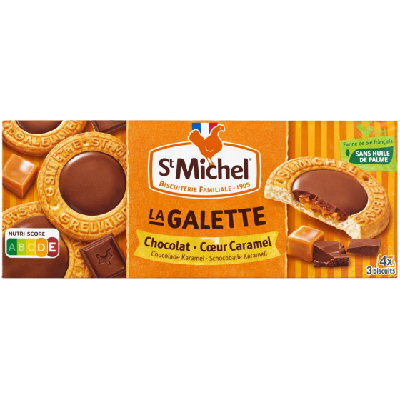 GALETTE CHOCOLAT COEUR CARAMEL ST MICHEL 98G