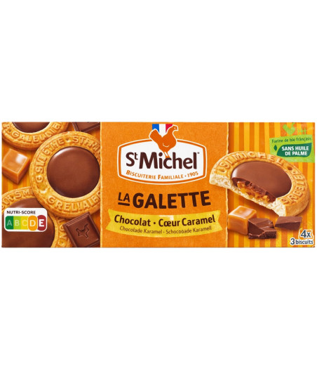 GALETTE CHOCOLAT COEUR CARAMEL ST MICHEL 98G