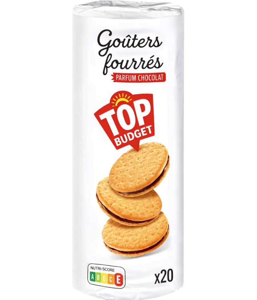 BISCUITS GOÛTER FOURRÉS CHOCOLAT TOP BUDGET 500G
