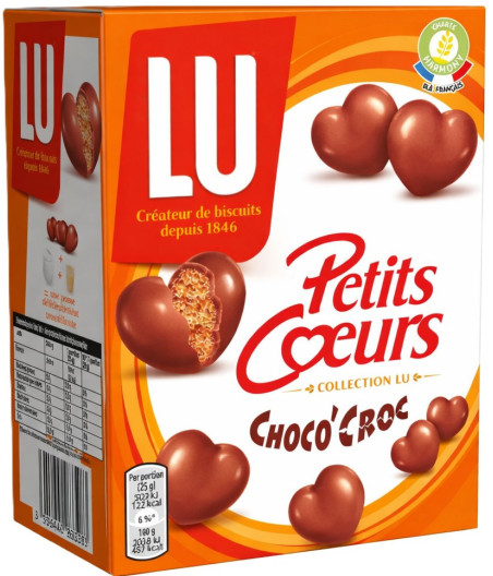 BISCUITS PETITS COEURS CHOCO'CROC LU 90G