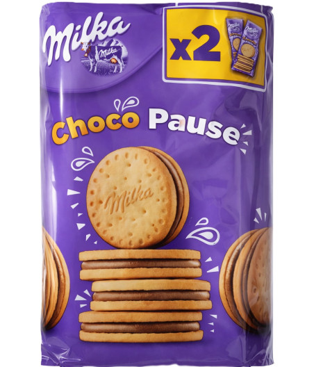 BISCUITS FOURRÉS CHOCOLAT AU LAIT CHOCOPAUSE MILKA X2 520G