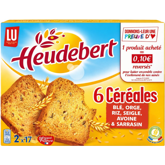 BISCOTTES 6 CEREALES HEUDEBERT LU 300G
