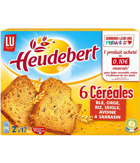 BISCOTTES 6 CEREALES HEUDEBERT LU 300G