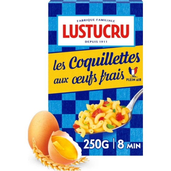 PATES COQUILLETTES AUX OEUFS FRAIS LUSTUCRU 250G