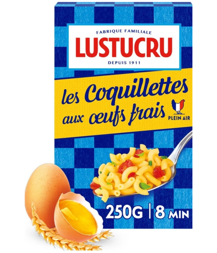 PATES COQUILLETTES AUX OEUFS FRAIS LUSTUCRU 250G
