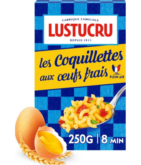 PATES COQUILLETTES AUX OEUFS FRAIS LUSTUCRU 250G