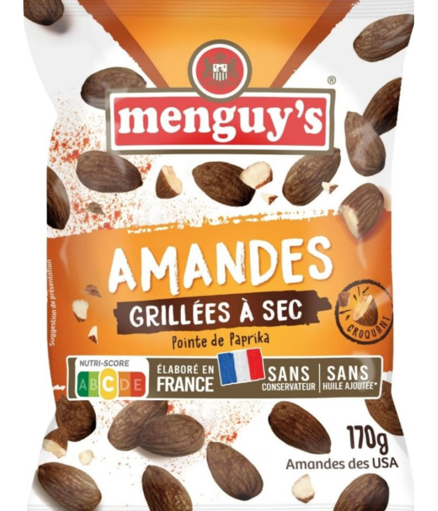 AMANDES GRILLEES A SEC POINTE DE PAPRIKA MENGUY'S 170G