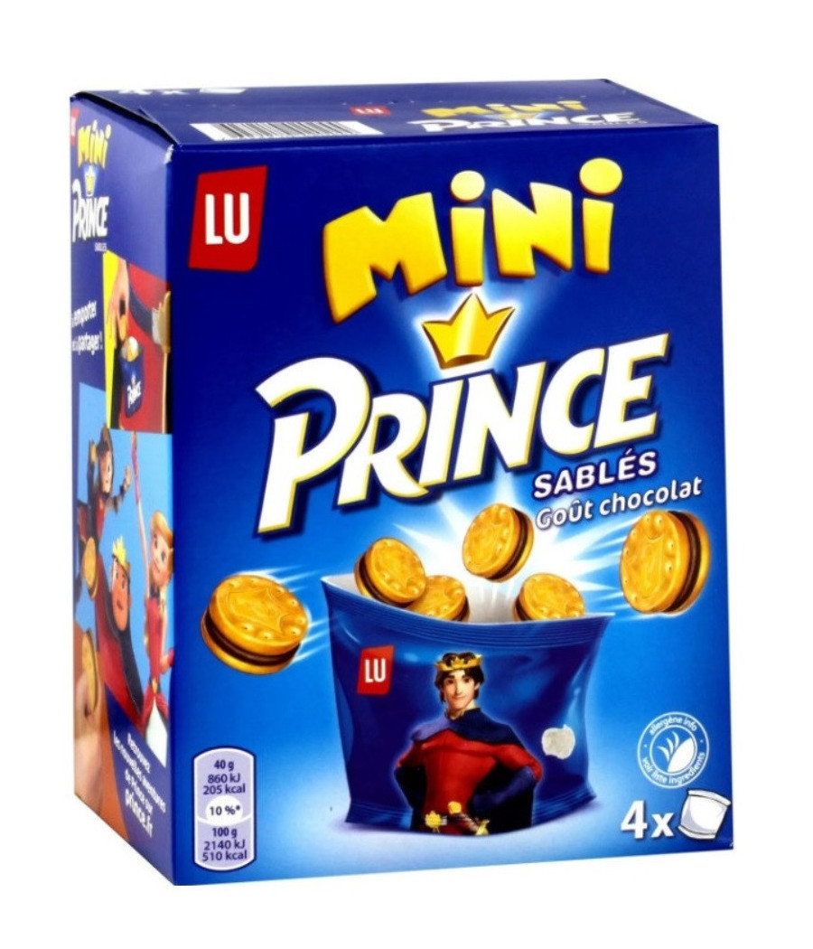 BISCUITS MINI PRINCE SABLES GOUT CHOCOLAT LU 160G