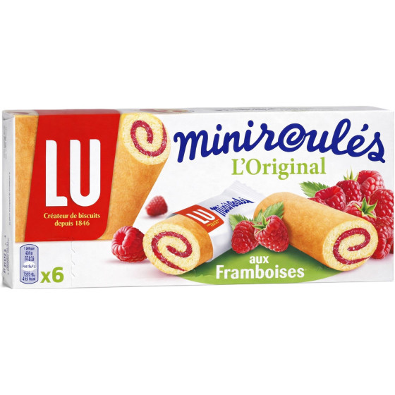 GATEAUX MINIROULES AUX FRAMBOISES LU 150G