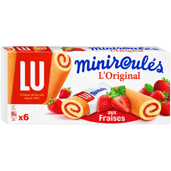 GATEAUX MINIROULES A LA FRAISE LU 150G