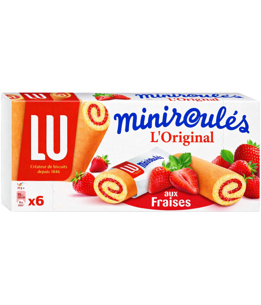 GATEAUX MINIROULES A LA FRAISE LU 150G