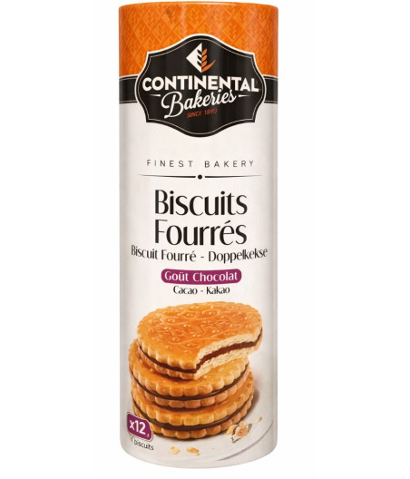 BISCUITS FOURRES CHOCOLAT CONTINENTAL BAKERIES 300G