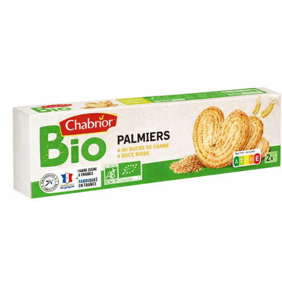 PALMIERS AU SUCRE DE CANNE BIO CHABRIOR 100G