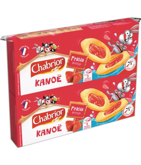 BISCUITS KANOE FRAISE CHABRIOR 2X120G