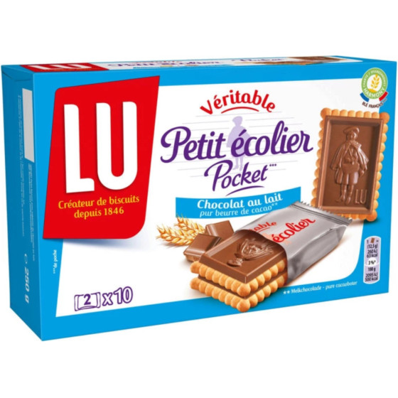 VERITABLE PETIT ECOLIER POCKET CHOCOLAT AU LAIT LU 250G