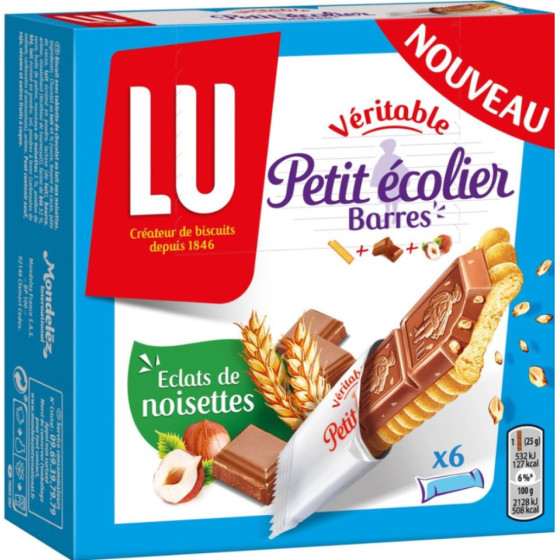 PETIT ECOLIER BARRES ECLATS DE NOISETTES LU 6 x 25G