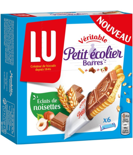 PETIT ECOLIER BARRES ECLATS DE NOISETTES LU 6 x 25G