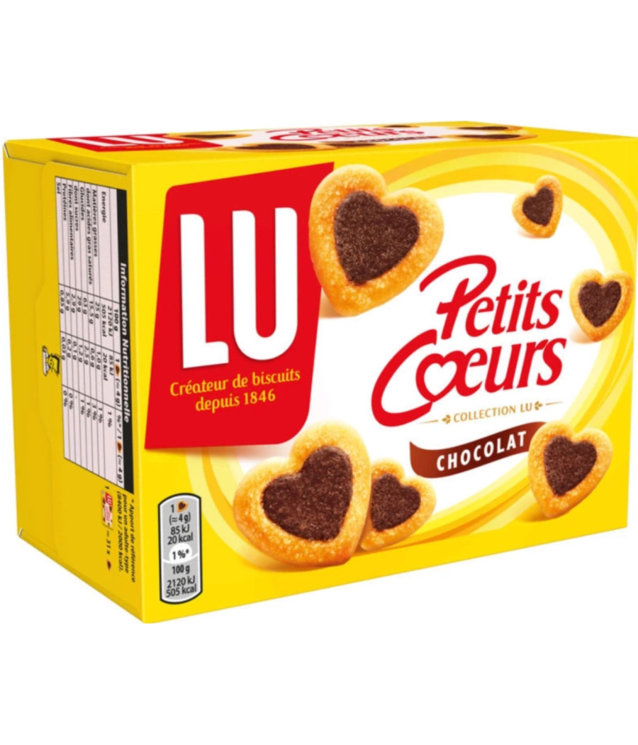 BISCUITS FEUILLETES AU CHOCOLAT PETITS COEURS LU 125G