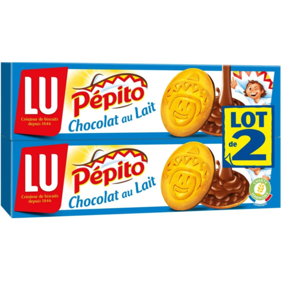 BISCUITS AUX CHOCOLAT AU LAIT PEPITO LU 2 x 192G