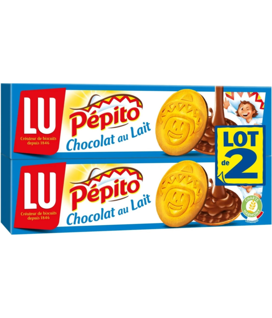 BISCUITS AUX CHOCOLAT AU LAIT PEPITO LU 2 x 192G