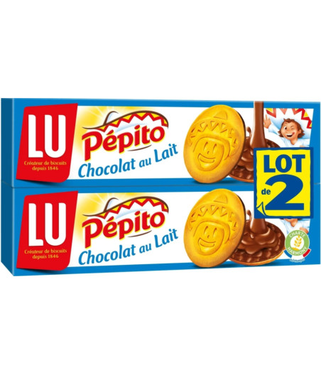 BISCUITS AUX CHOCOLAT AU LAIT PEPITO LU 2 x 192G