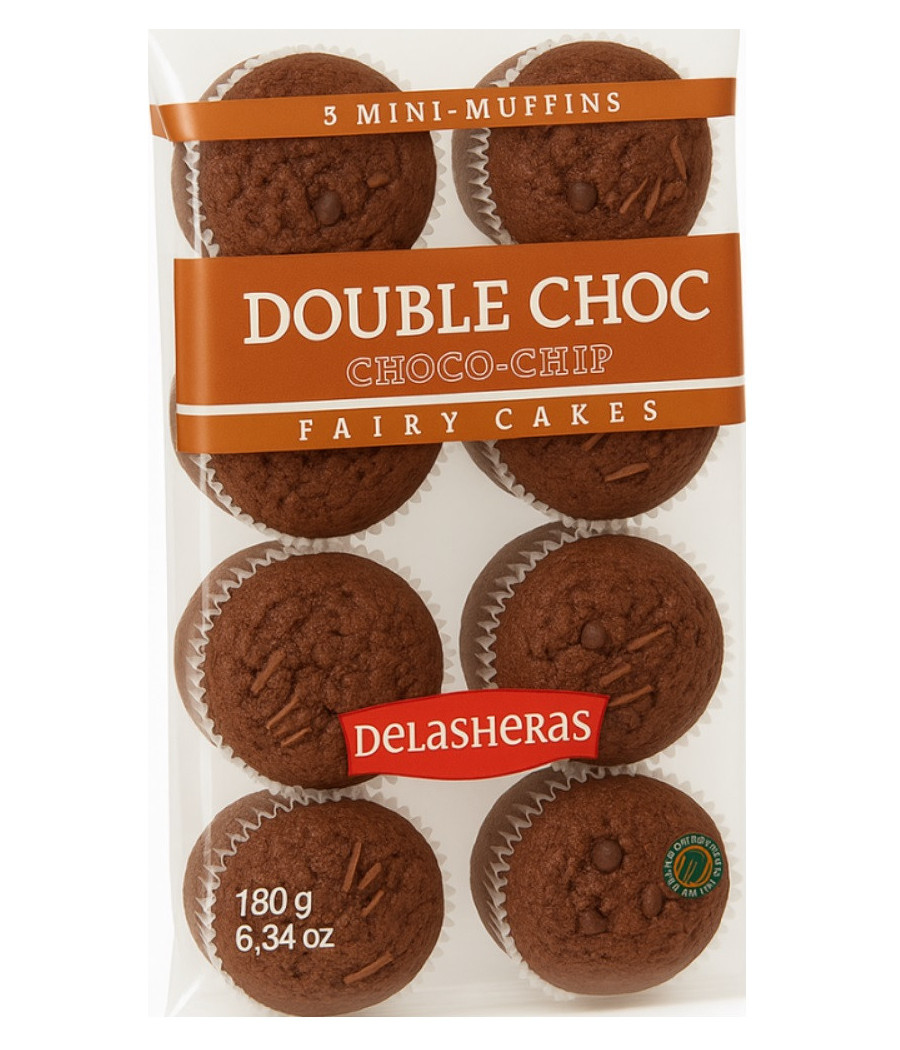 MINI MUFFIN  DOUBLE CHOCOLAT DELASHERAS  180G