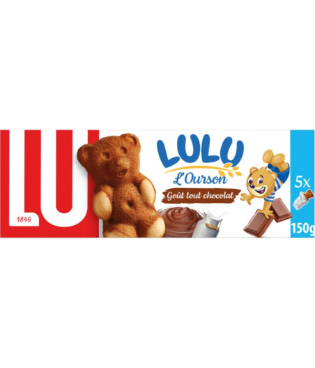GATEAUX L'OURSON FOURRES AU  CHOCOLAT LU 150G