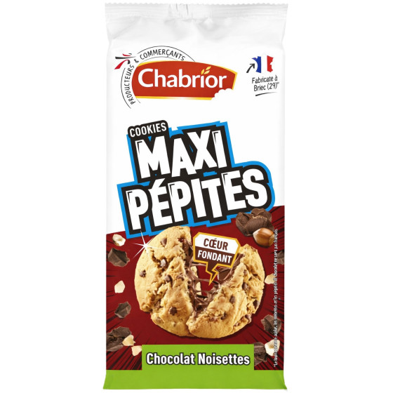 COOKIES CHOCOLAT NOISETTES COEUR FONDANT CHABRIOR 160G