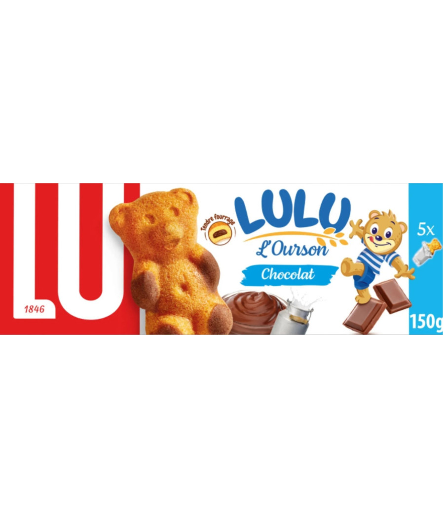 GATEAUX L'OURSON FOURRES AU CHOCOLAT LU  150G