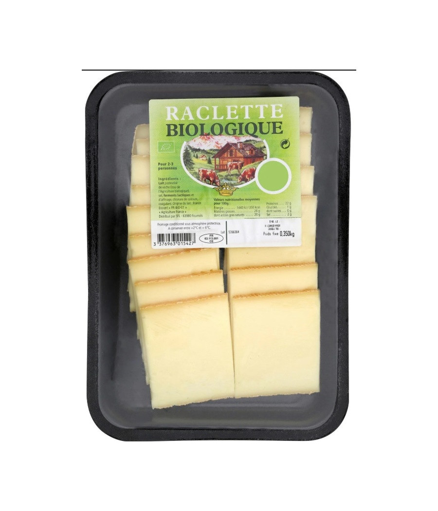 FROMAGE A RACLETTE BIOLOGIQUE 350G