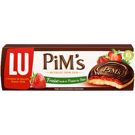 BISCUIT PIM'S FRAISE TOUCHE DE FRAISE DES BOIS LU 150G