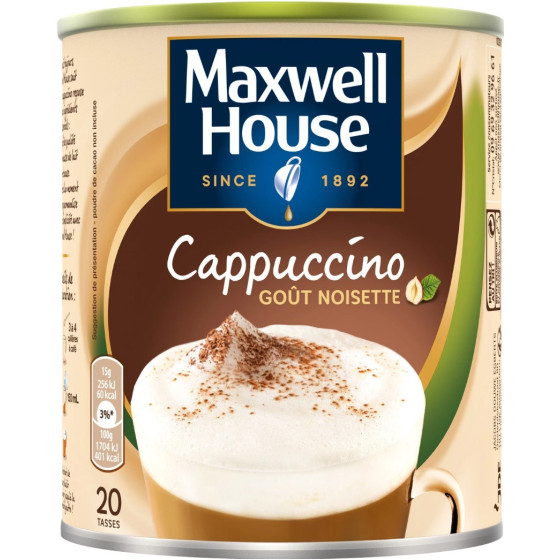CAPPUCCINO GOUT NOISETTES MAXWELL HOUSE 305G