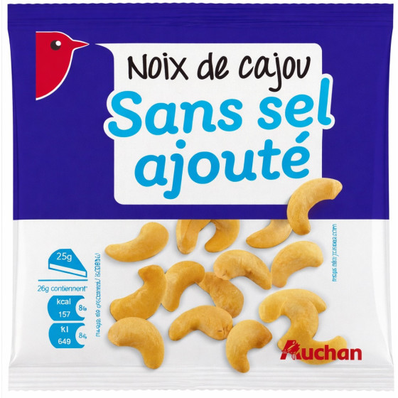 NOIX DE CAJOU SANS SEL AUCHAN 125G
