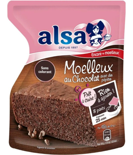 PREPARATION A CUIRE MOELLEUX AU CHOCOLAT AVEC DES PEPITES ALSA 500G