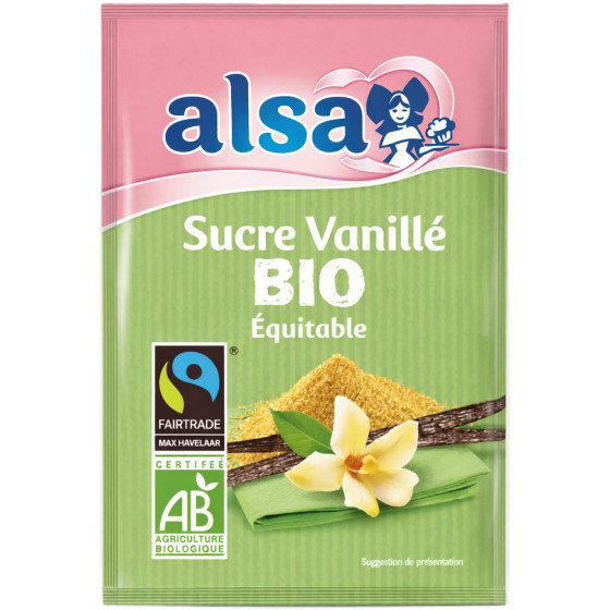 SUCRE VANILLE BIO EQUITABLE SUCRE DE CANNE ALSA 6 X 7,5G