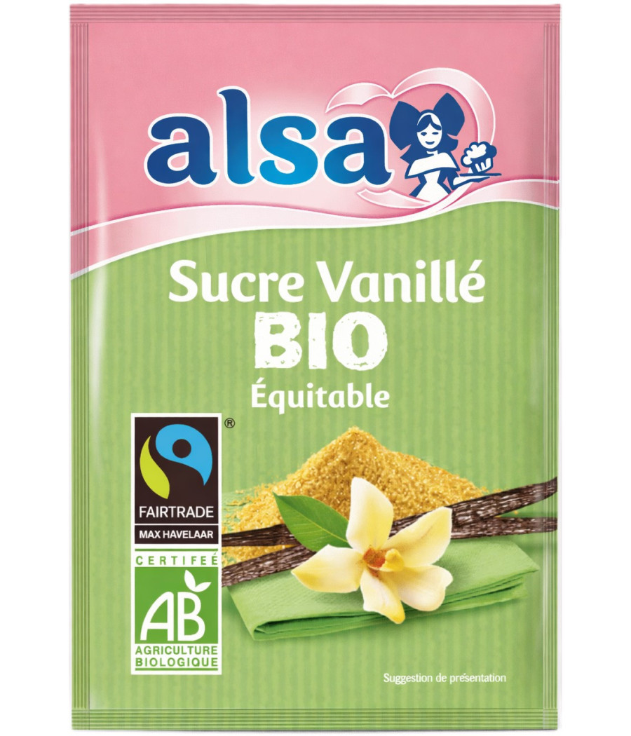 SUCRE VANILLE BIO EQUITABLE SUCRE DE CANNE ALSA 6 X 7,5G