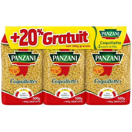PATES COQUILLETTES PANZANI 3X500G