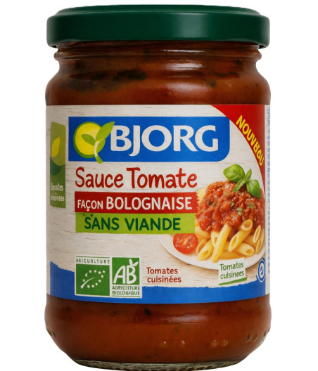 SAUCE TOMATE FACON BOLOGNAISE SANS VIANDE BIO BJORG 250G