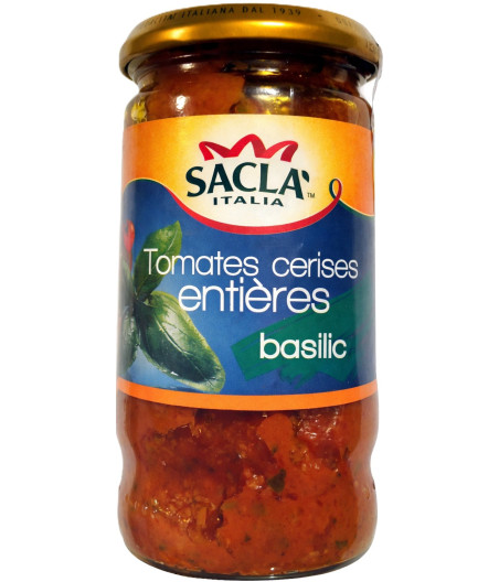 SAUCE TOMATES CERISES ENTIERES BASILIC SACLA 345G