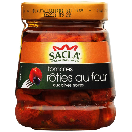 TOMATES ROTIES AU FOUR AUX OLIVES NOIRES SACLA 285G