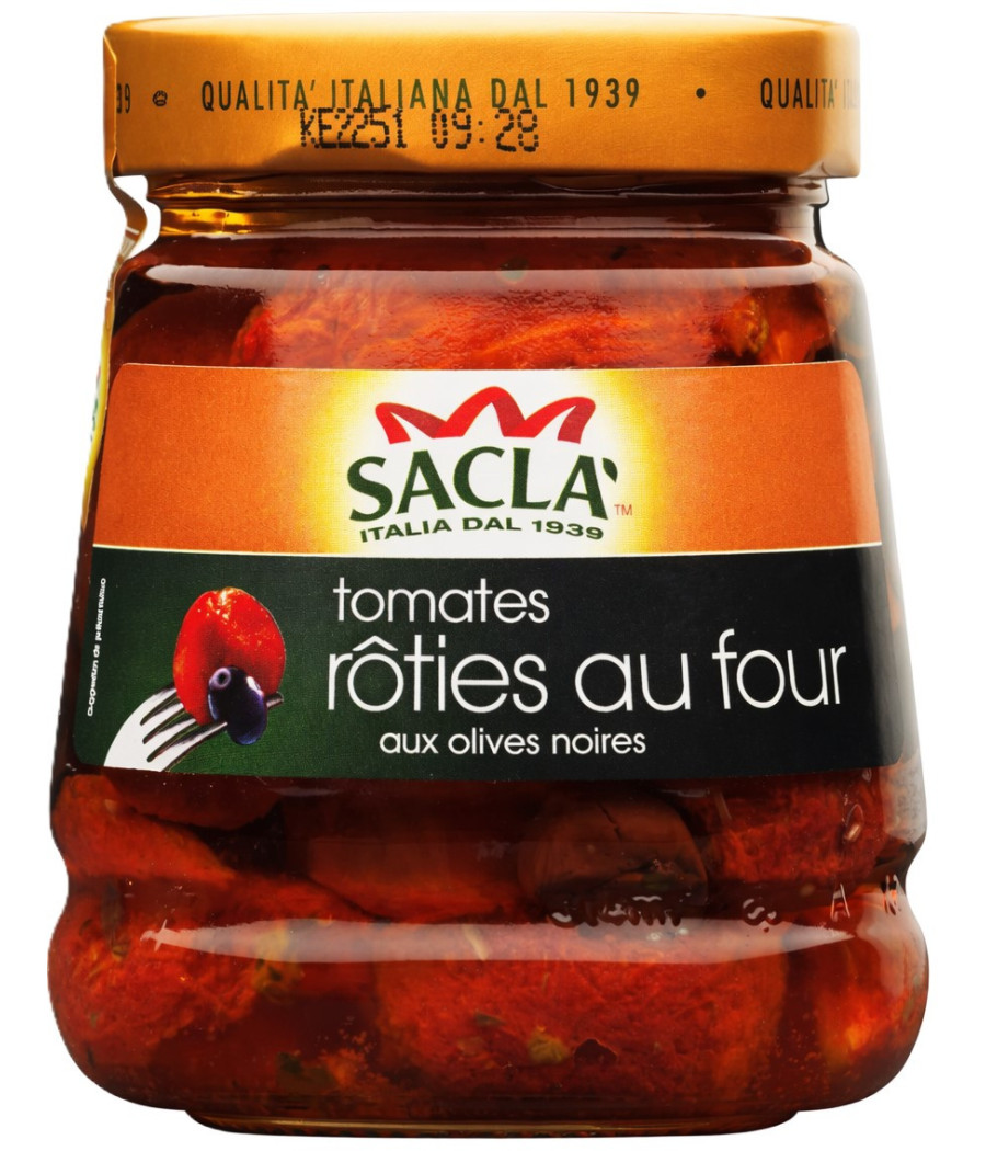 TOMATES ROTIES AU FOUR AUX OLIVES NOIRES SACLA 285G