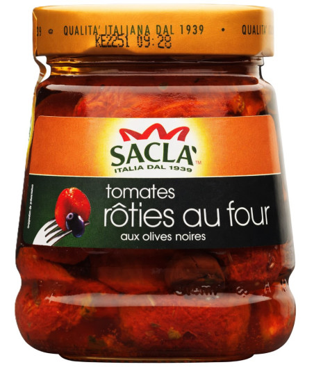 TOMATES ROTIES AU FOUR AUX OLIVES NOIRES SACLA 285G