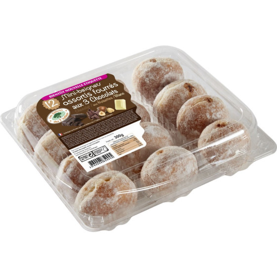 MINI BEIGNETS 3 CHOCOLATS X12 300G