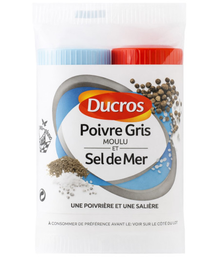 POIVRE GRIS ET SEL DE MER DUCROS 68G