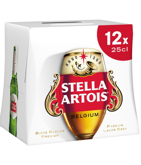 BIERE BLONDE STELLA ARTOIS 12X25CL