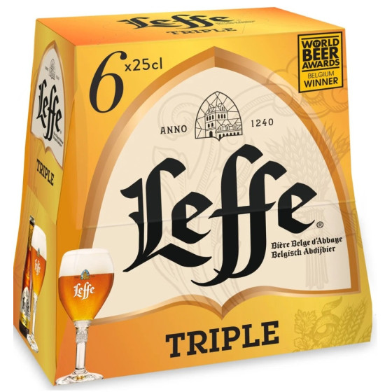 BIERE BLONDE TRIPLE D'ABBAYE LEFFE 6X25CL