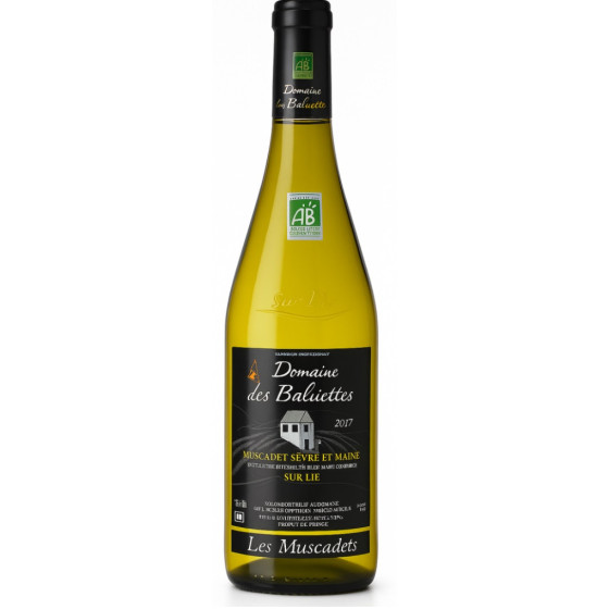 VIN BLANC BIO ANNEE 2017 DOMAINE DES BALUETTES MUSCADET DE SEVRE-ET-MAINE AOP 75CL